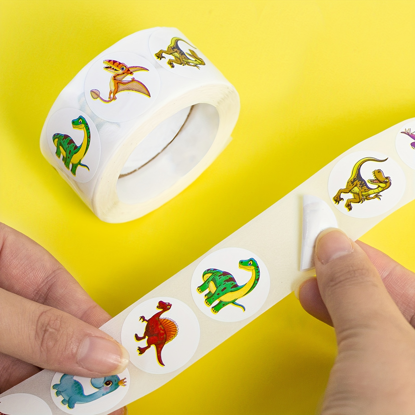500Pcs Round Dinosaur Stickers for Kids Teacher Reward Stickers School  Supplies, Animal Incentive Roll Sticker Potty Training Stickers for School