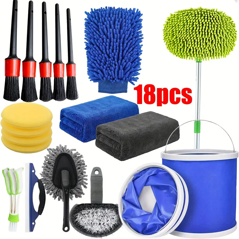 Car Wash Cleaning Tools Kit Car Detailing Set With Blue - Temu