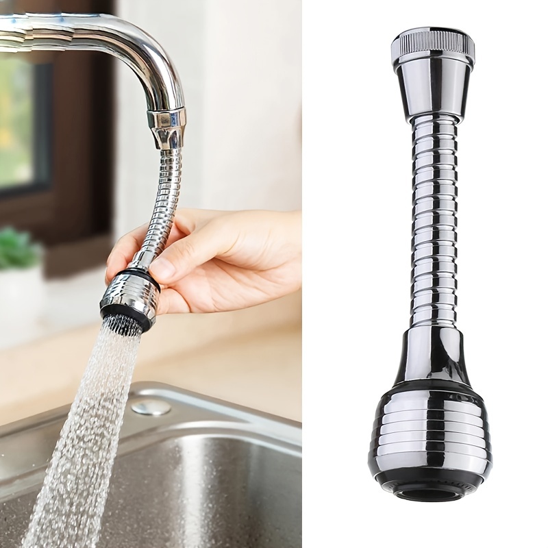 Extension de robinet flexible 360 - pour salle de bain extérieure et cuisine  (noir), pleine longueur30cm