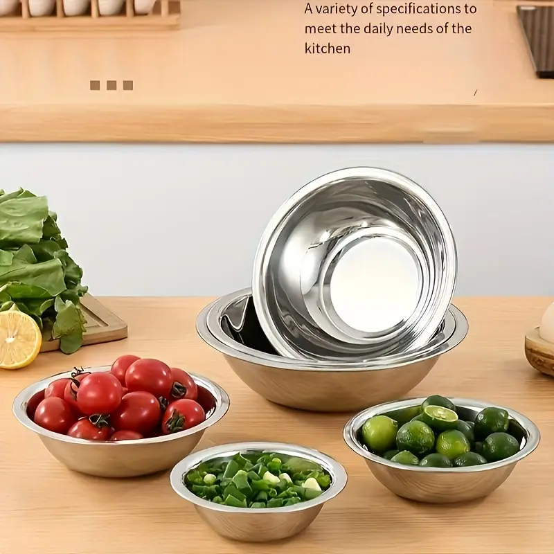 Mixing Bowls Stainless Steel Salad Mixing Bowls Set For Food - Temu