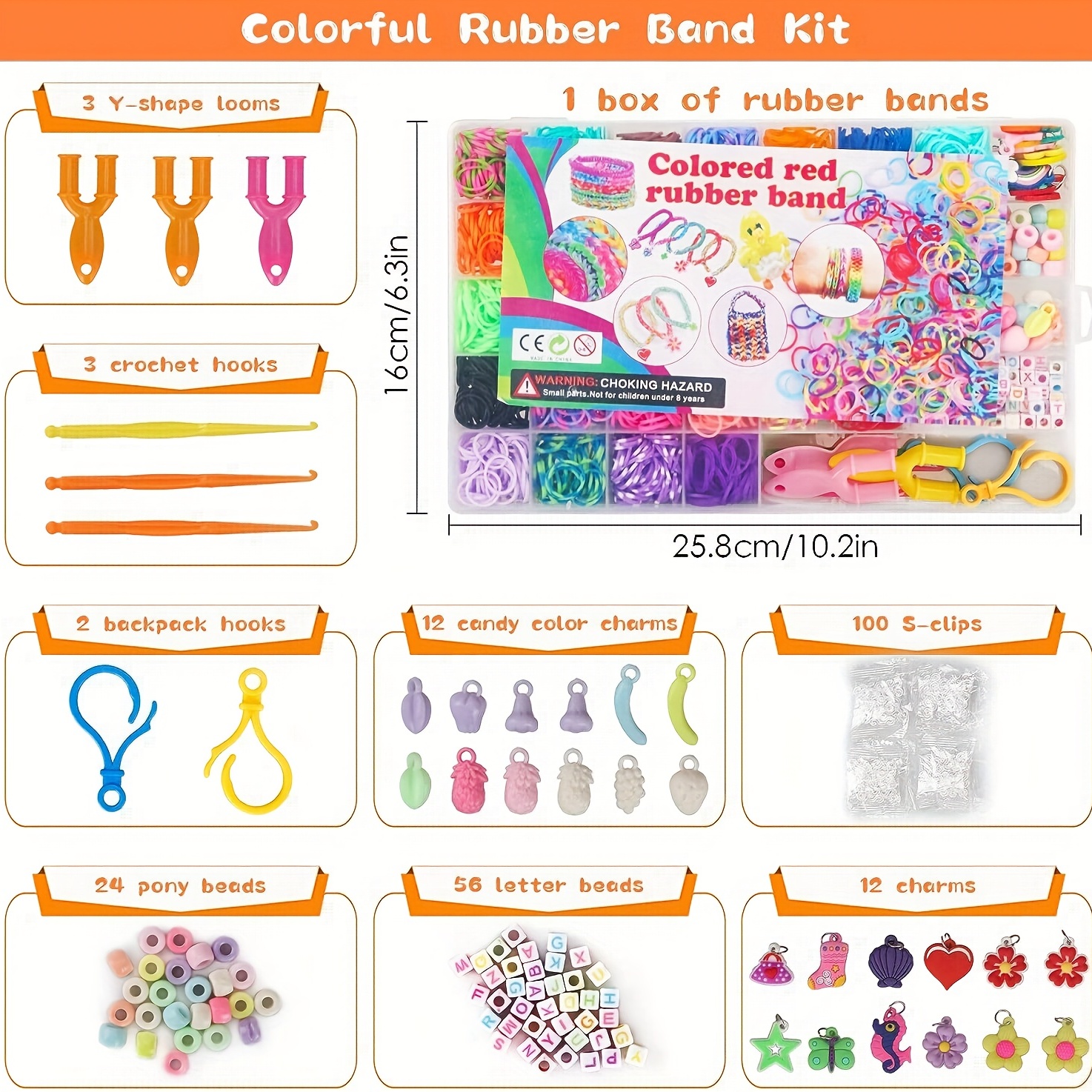  MUDO NEST 18000+ Loom Bands Kit: DIY Rubber Bands Kits, 500  Clips, 40 Charms, Loom Bracelet Making Kits for Kids, DIY Rubber Band  Bracelet Kit
