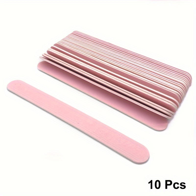 Image of 10/20/50pcs Pink Wood Nail Files Disposable Mini Nail Art Files Manicure Tools 240/240 Grit 12cm Pedicure Sanding Wood Nail Buffer