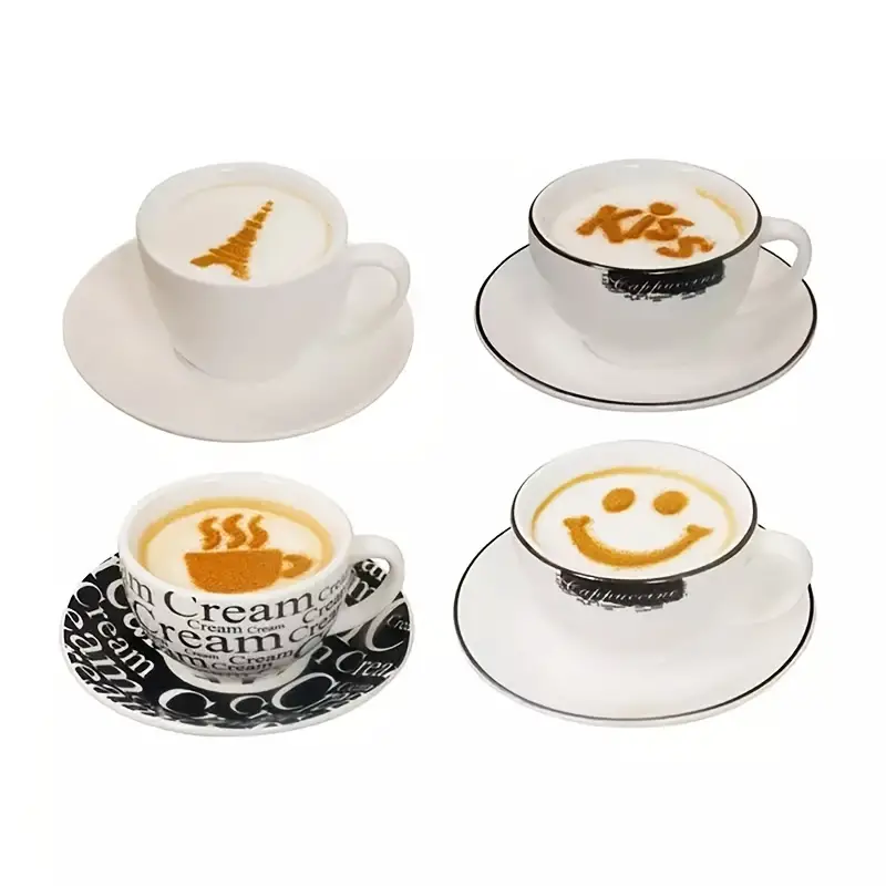 Fancy Coffee Cappuccino Coffee Foam Latte Art Stencils - Temu