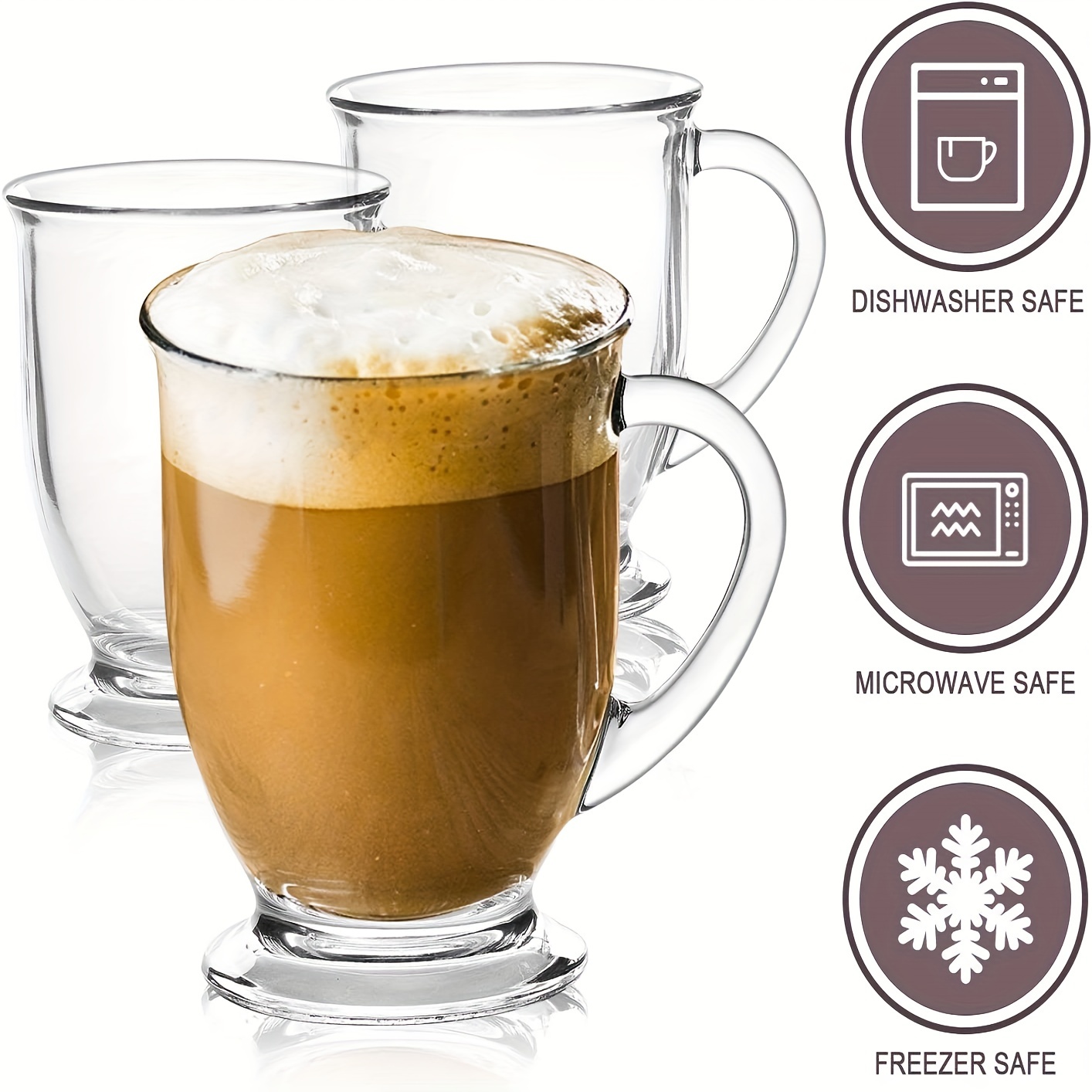 Lucky a Latte Irish Coffee 16oz Frosted Glass Can Cup with Lid and Str –  Desert Shirt Co.