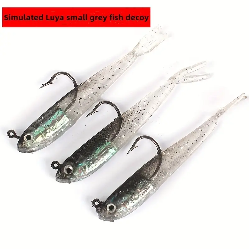 Small Grey Fish Small Silver Fish Soft Fish Lead Hook Soft - Temu