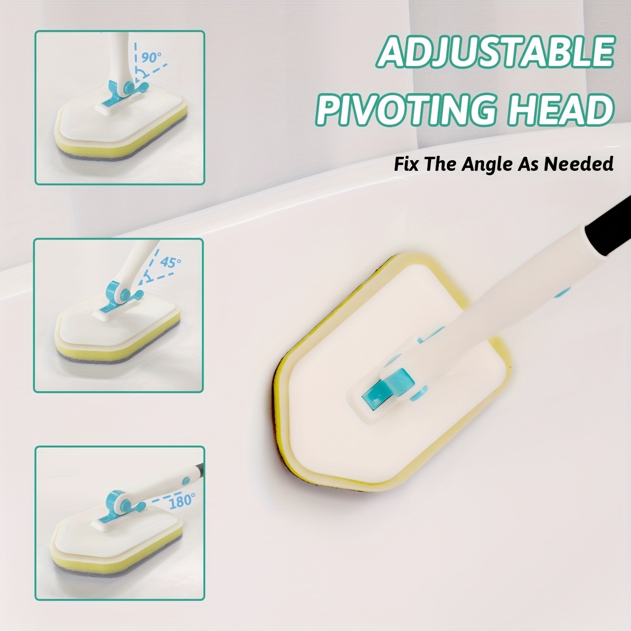 3 In 1 Shower Cleaning Brush Long Handle Bathroom Scrubbing Tile Adjustable