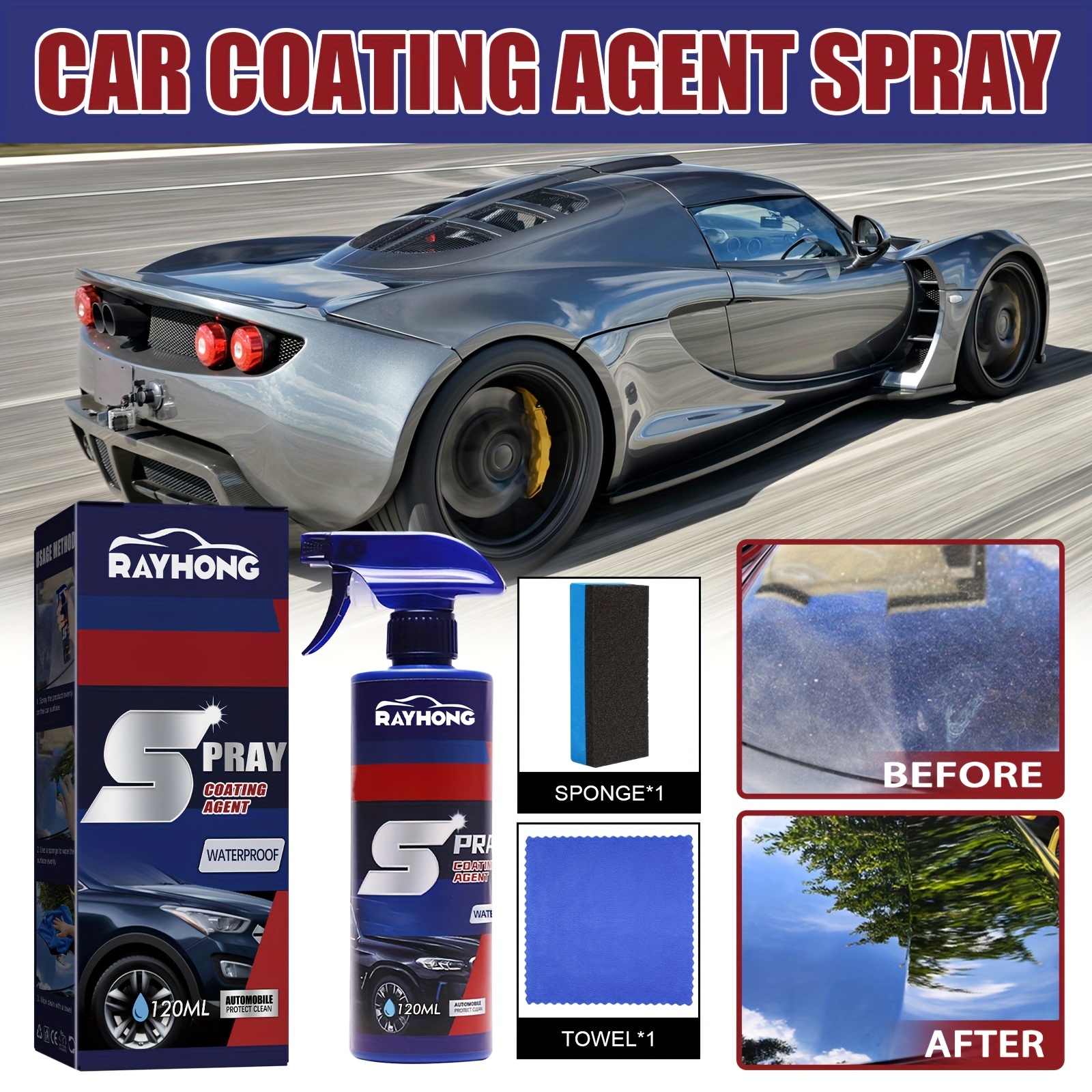 Ottostuart Car Coating Spray, 3 In 1 High Protection Quick Car Coating  Spray, Ceramic Coating Spray For Cars, Nano Repair Spray (30ml, 1 Pack)