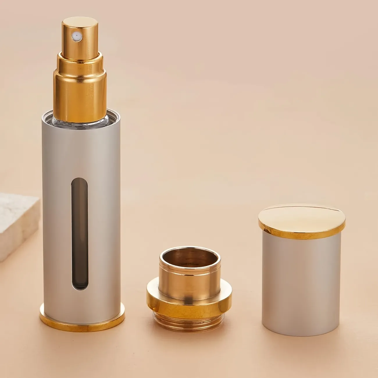 Stainless Steel Perfume Bottle Case Metal Travel Portable Mini