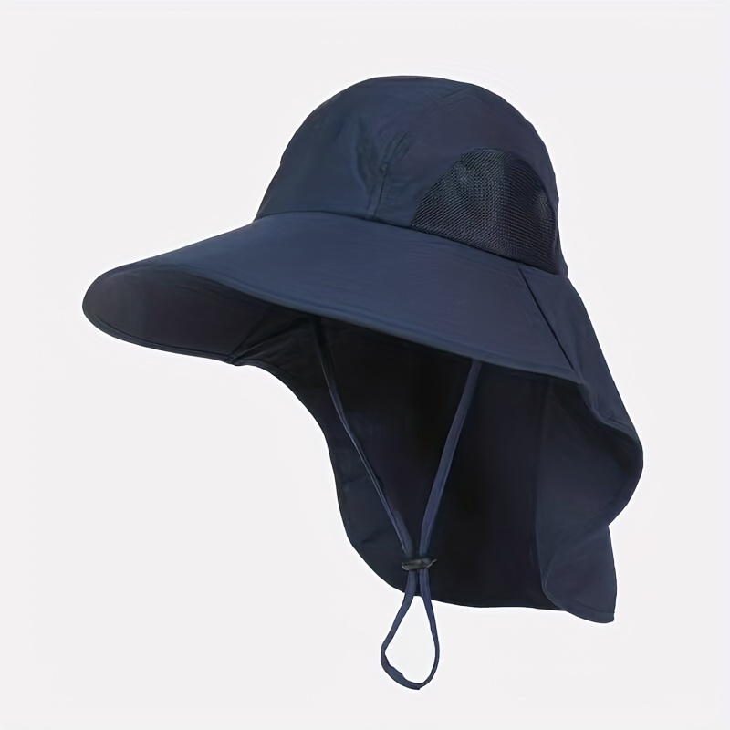 1pc Uv Protection Hat Male Spring Summer Outdoor Sunscreen Sunshade Hat Large  Brim Sun Hat Neck Protector Breathable Fishing Bucket Hat, Today's Best  Daily Deals