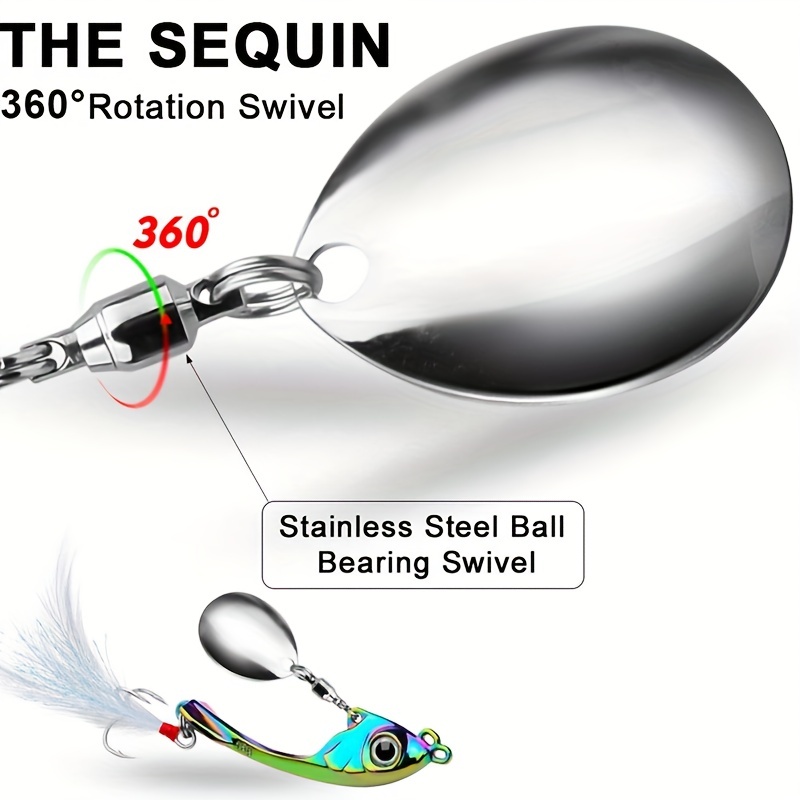 Premium Metal Vib Fishing Lure Trolling Spoon Wobbler Sequin - Temu