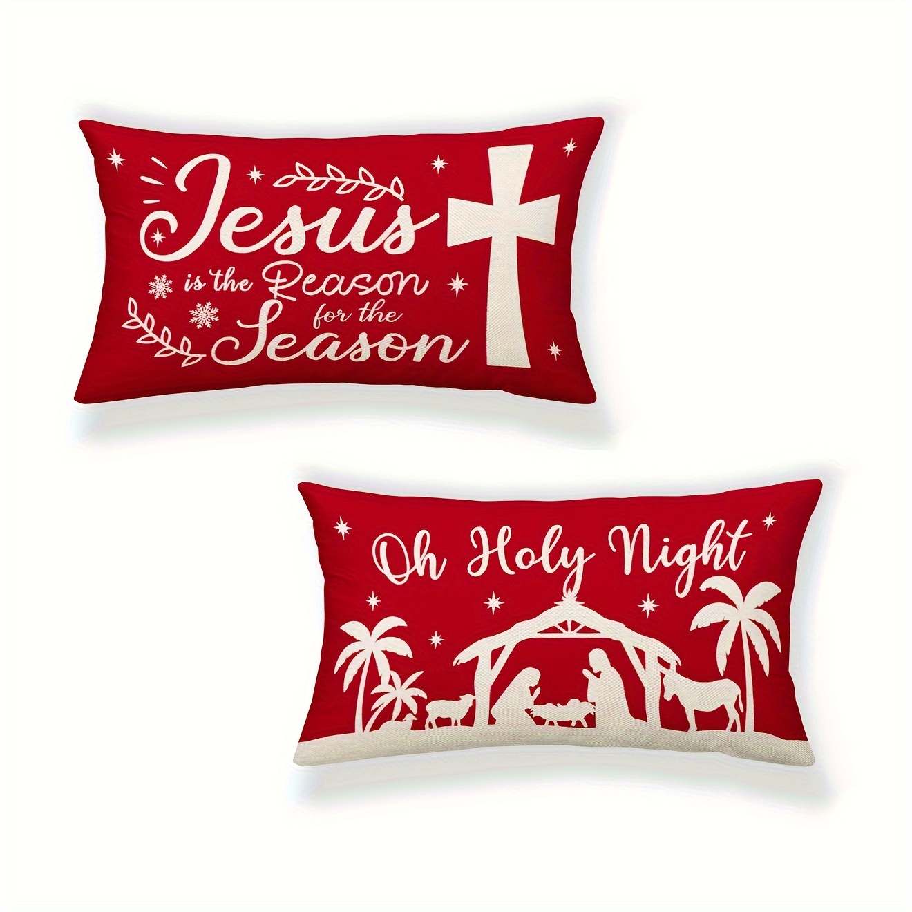 Oh Holy Night Accent Pillow in White