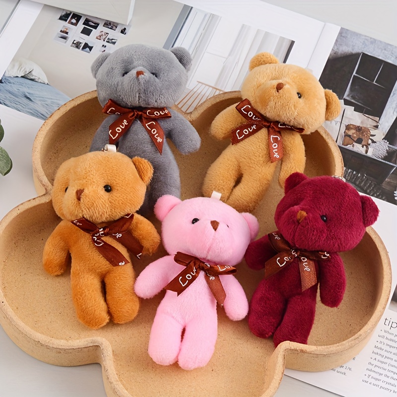 Cute Bear Plush Toy Doll Bag Pendant Small Keychain - Temu