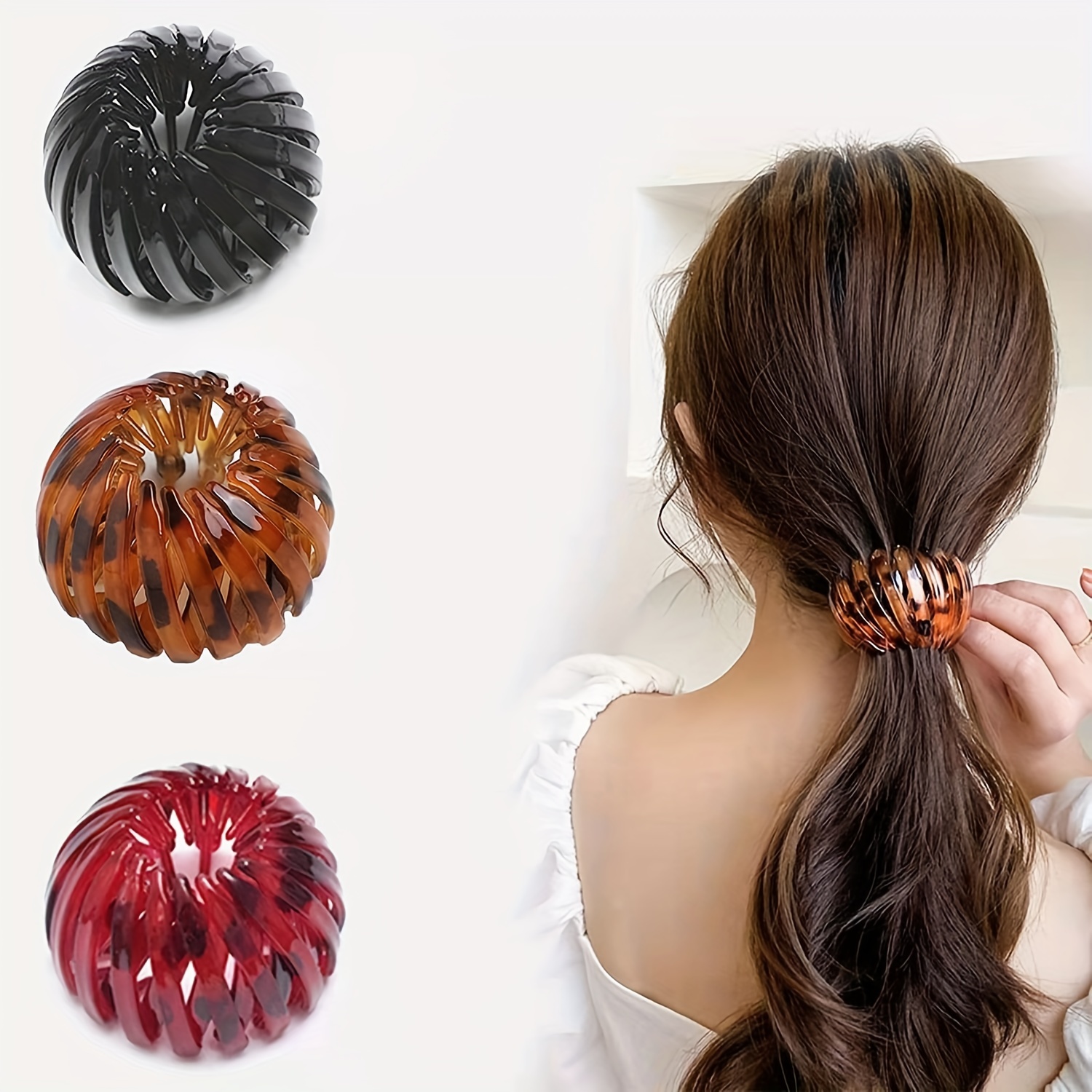 Women Girl Magic Hair Claw Clip Bird Nest Plate Hairpin Ponytail