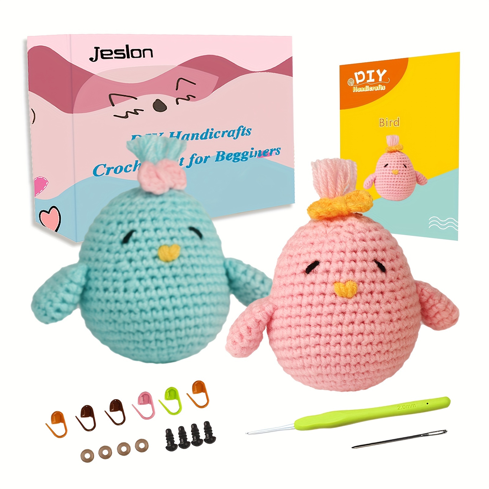 Beginners Crochet Kit With Easy Yarn - Colorful Dinosaur Dolls With  Step-by-step Video Tutorials,crochet