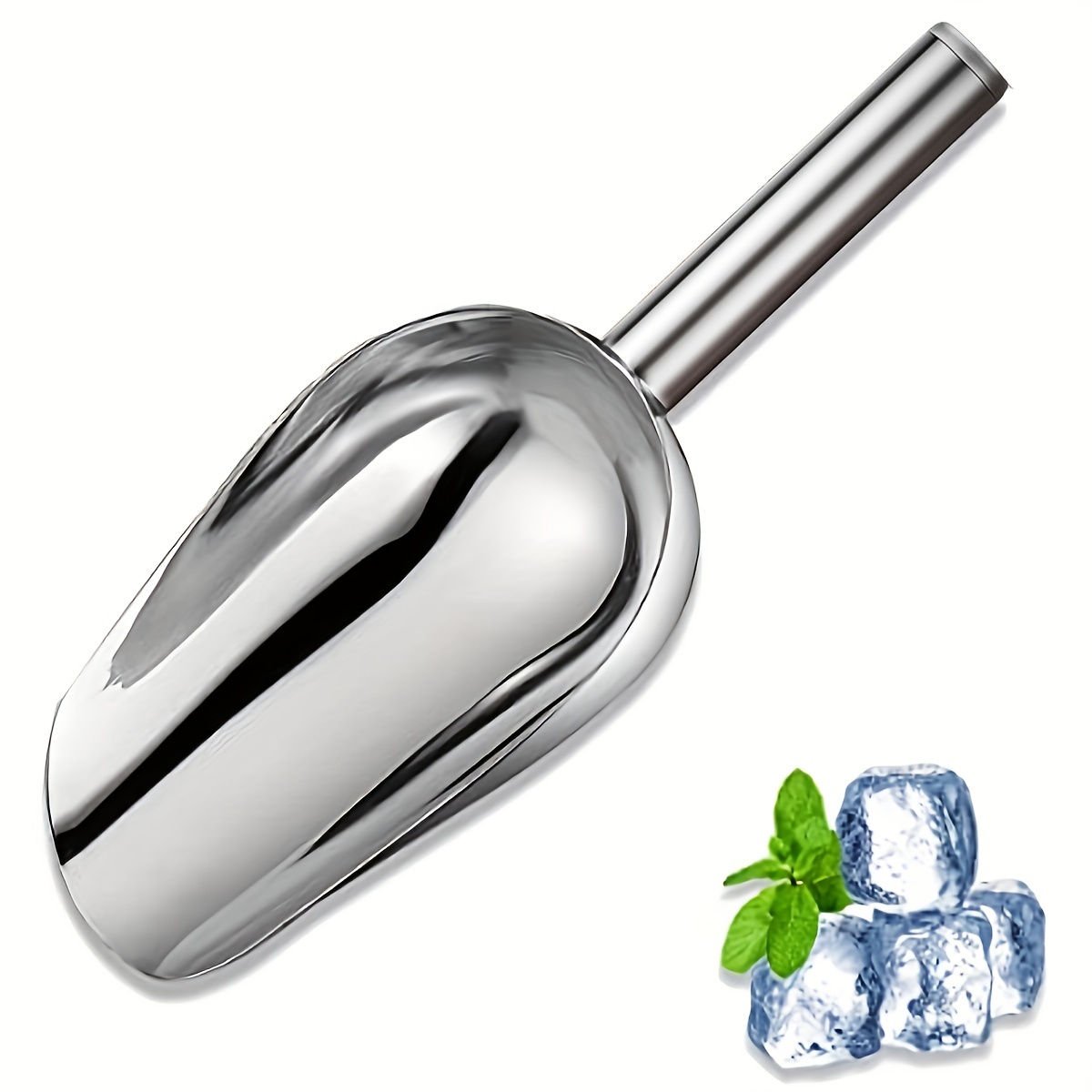 Ice Scoop ,small Stainless Steel Scoops For Ice Cube/candy/flour/sugar,  Metal Utility Scoops For Canisters, Baking 1pcs-silver