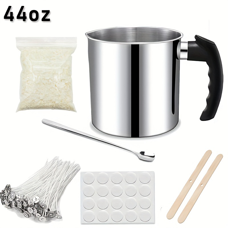 Candle Making Pouring Pot with Electric Hot Plate for Melting Wax Pot and  Long Stain Spoon Candle Making Kit for Adults Beginner