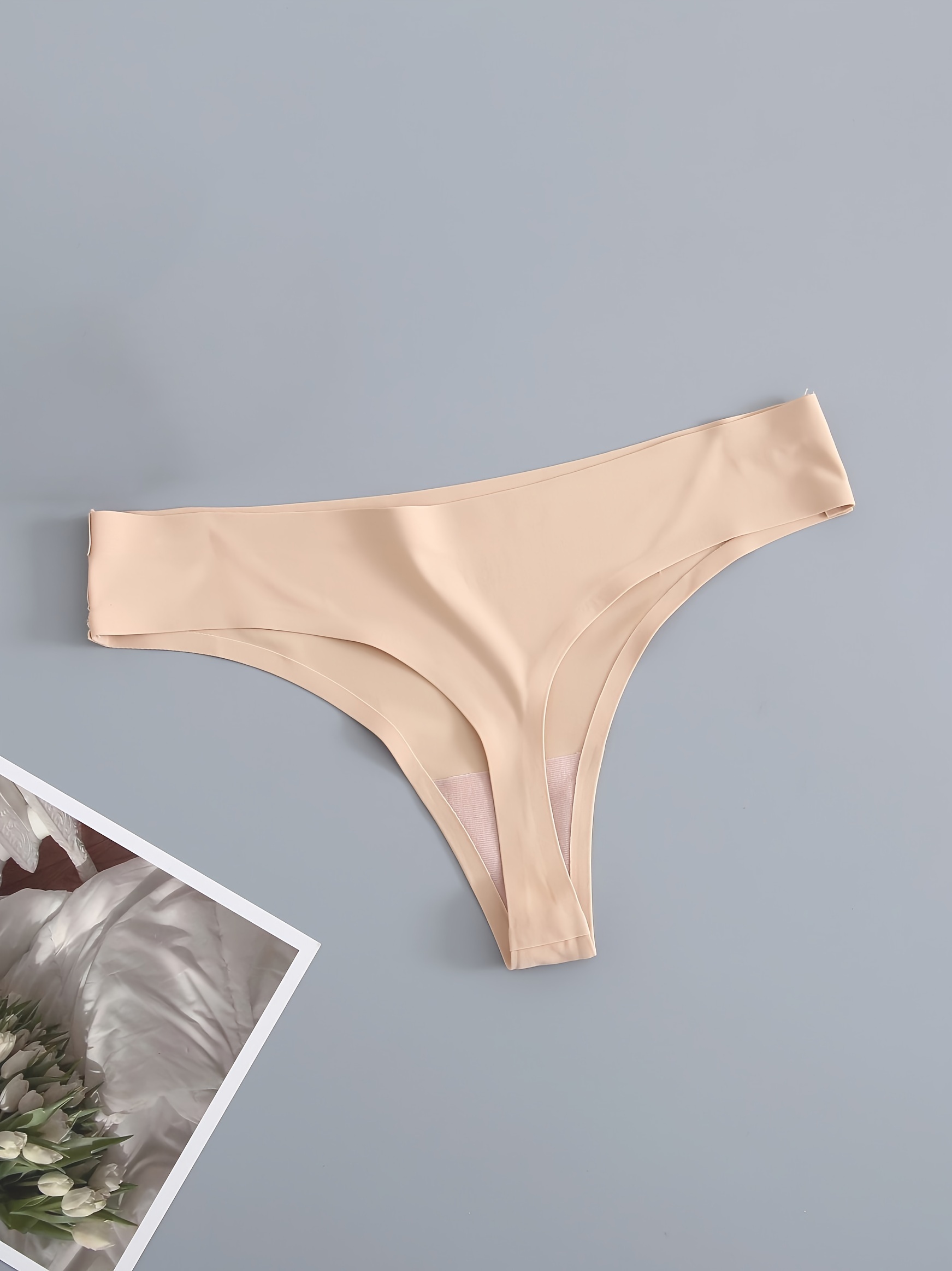 Silky Bikini Panties for Women Women's Solid Color Low Rise String Bikini  Panty Stretch Nylon Bikini Panties (Beige, M) : : Clothing, Shoes  & Accessories