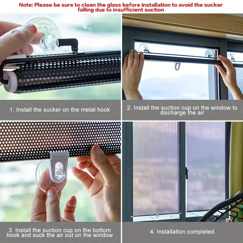 roll sunshade suction cups portable telescopic sun visor car details 6