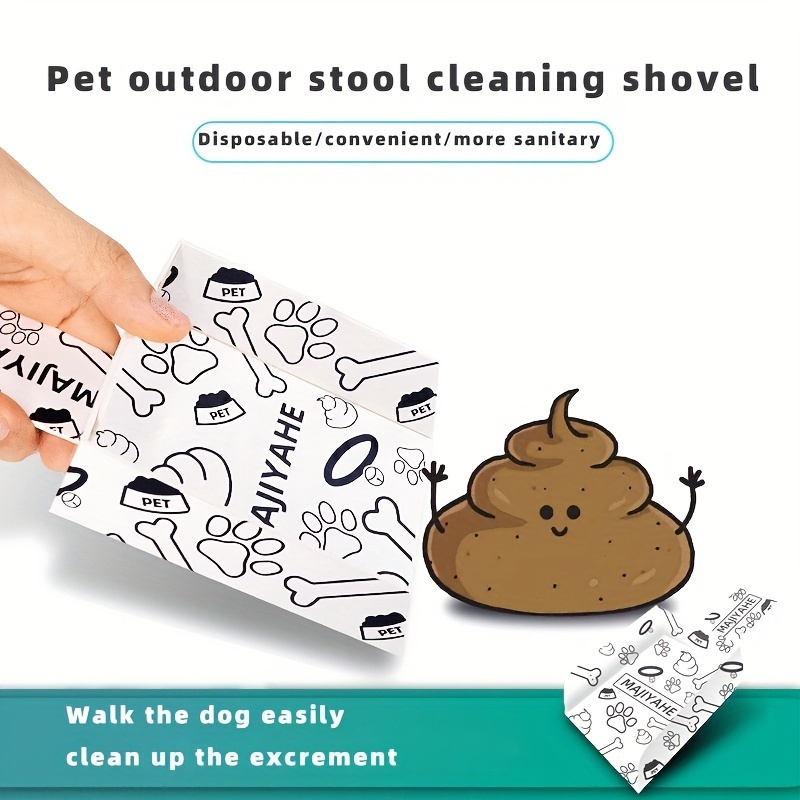 Foldable Cardboard Dog Poop Scooper Outdoor Portable Paper Pooper