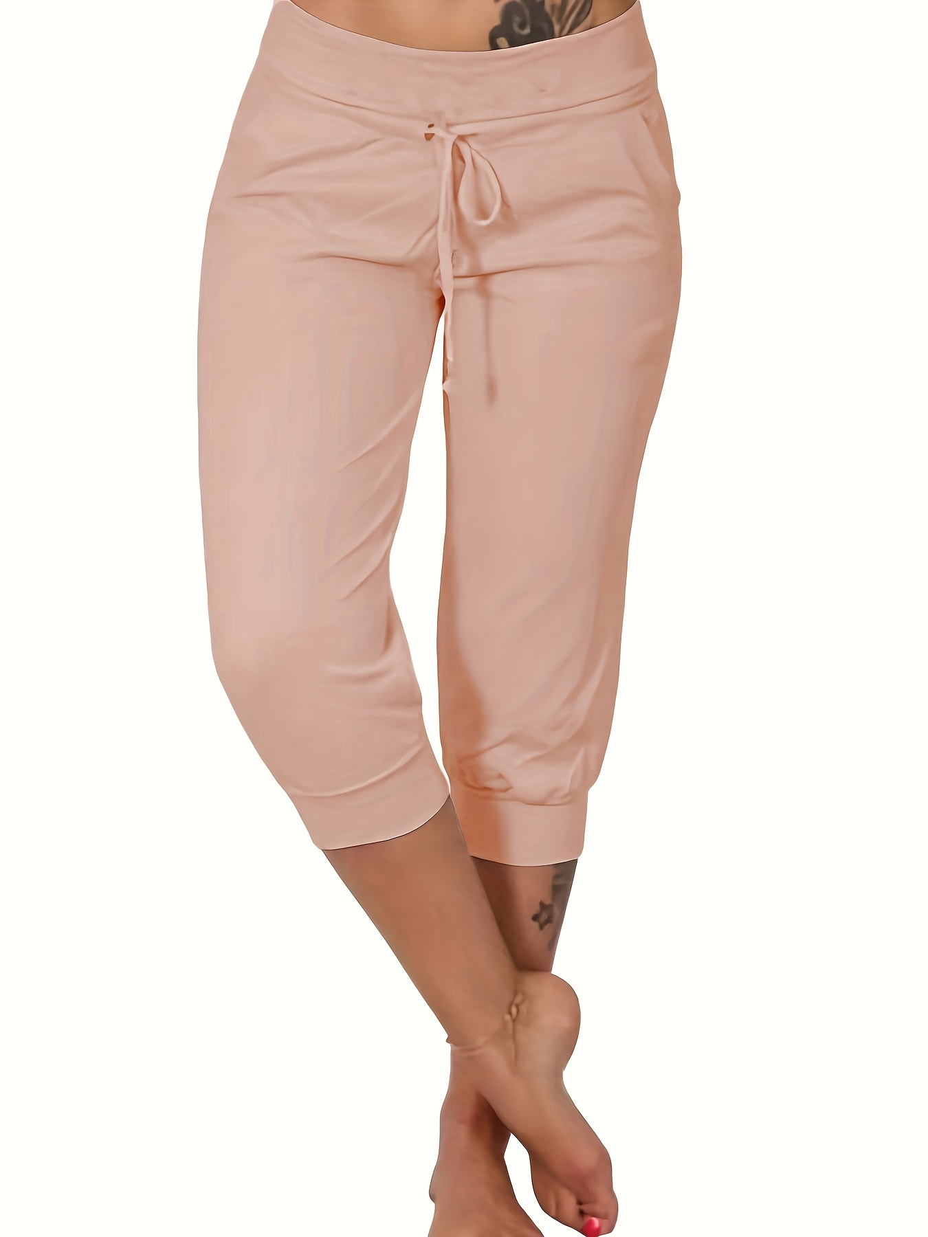 DUNE Cream Beige - Linen Drop Crotch Capri Shorts – VALO Design Clothing