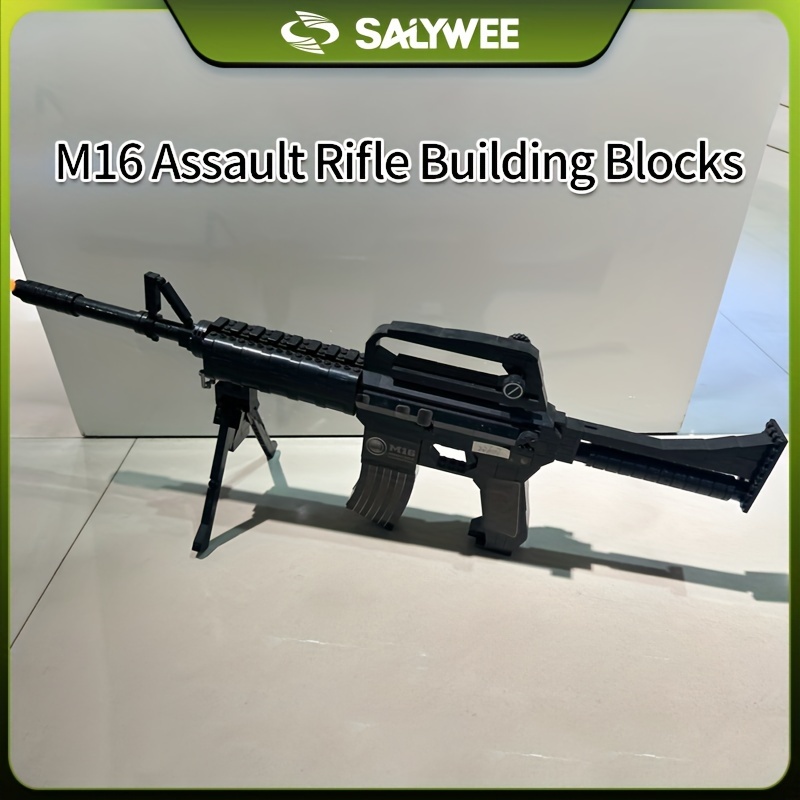 Salywee Building Block Gun Toy,decoraciones Escritorio, Rifle Asalto M16,  Rifle Ak47, Rifle Francotirador M107, Bloques Construcción Militares,  Juguetes Periféricos Juego Cs, Ahorre Ofertas Liquidación