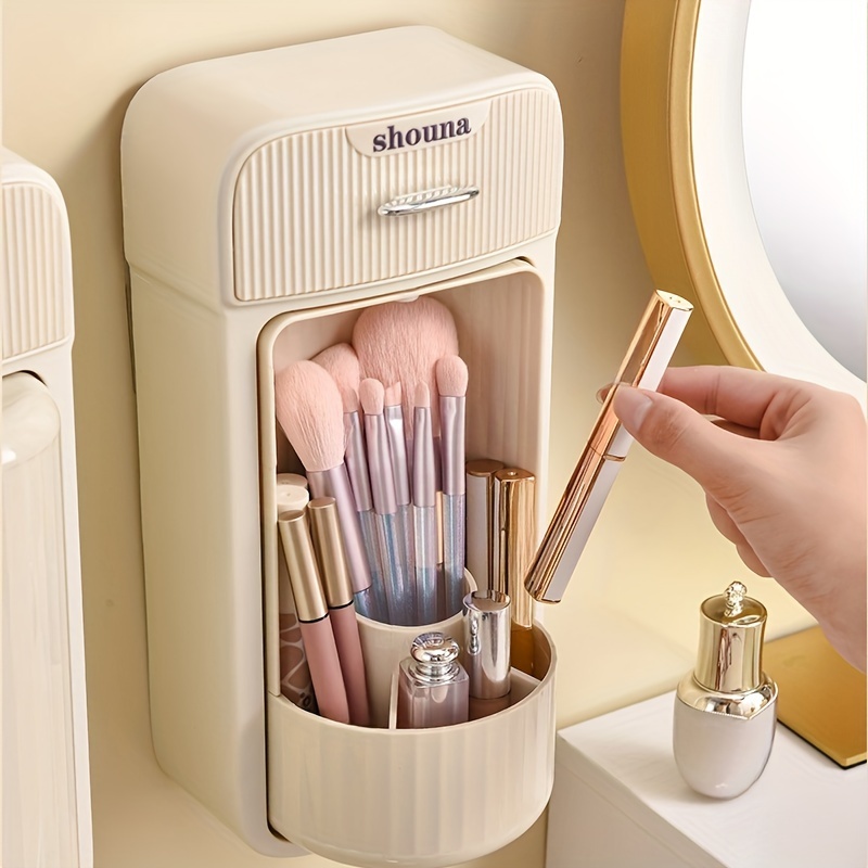 Silicone Makeup Brush Drying Holder, Wall Mounted Makeup Brush Organizer  Brushes Storage Toothbrush Holder Mount to Wall, Mirror and Tile for  Bathroom