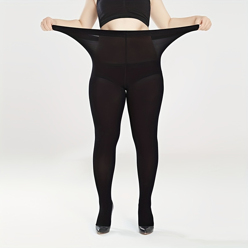 Plus Size Casual Stockings 0xl 2xl Women's Plus Solid Semi - Temu