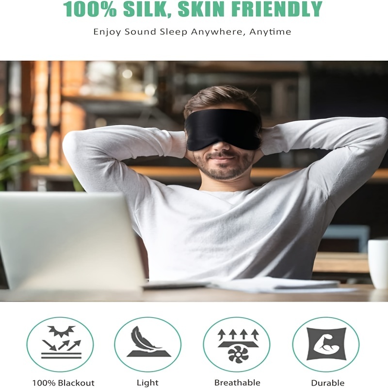 Pure Silk Eye Mask Adjustable Strap - Temu Canada