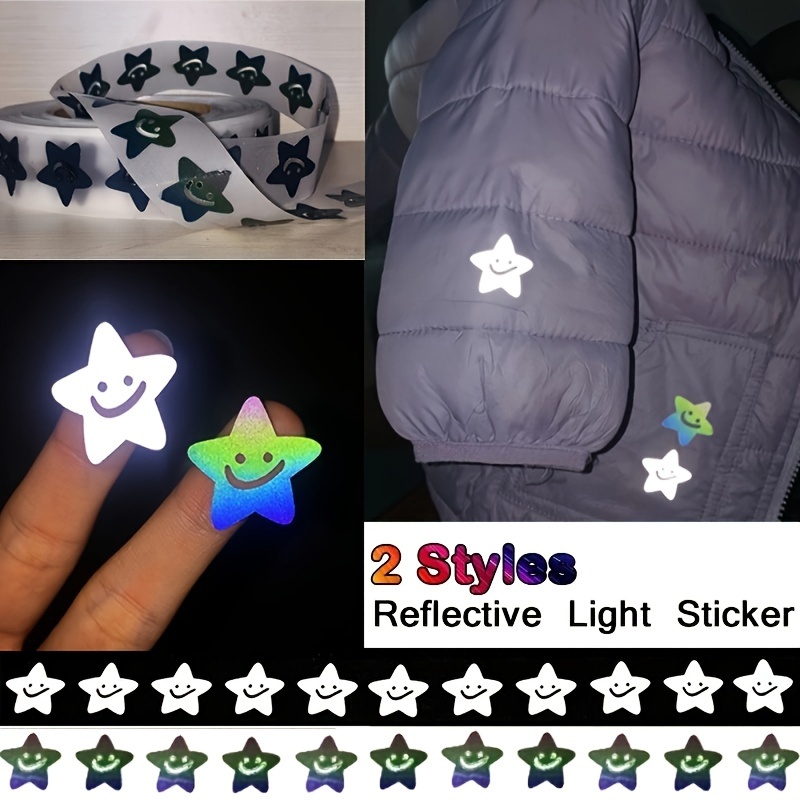 

1 Roll Reflective Colorful Star Sticker, Diy Iron-on Clothing Supplies & Appliques For Clothes, T-shirt Making, Pillow Decorating