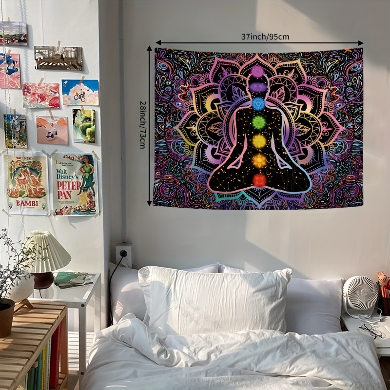 Seven Steps Awakening Chakra Kundalini Wall Tapestry Decor_voghion.com