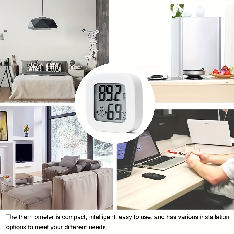 Thermomètre d'intérieur design compact BT hygromètre humidité numérique tem