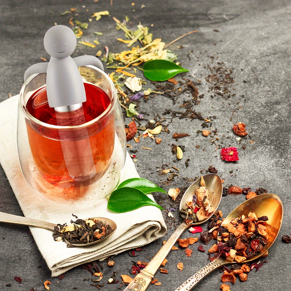 Lindo infusor de té coladores de té para té suelto, Little Guy de malla  fina de hojas sueltas, bolas de té más empinadas de una sola taza para  hojas