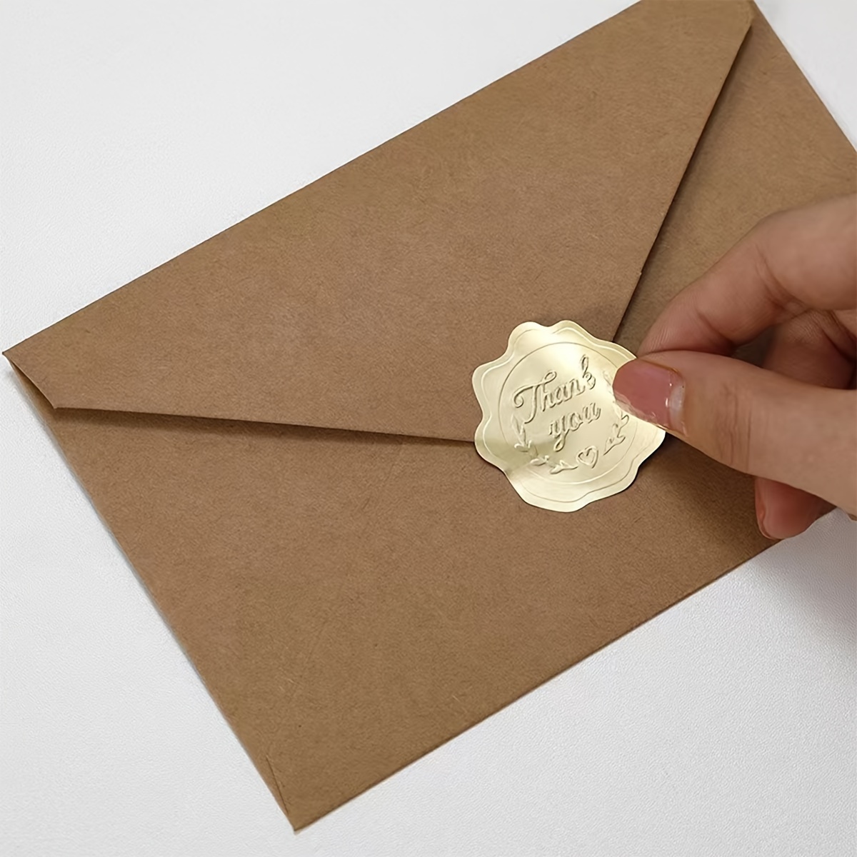 Everlasting Star 300pcs Gold Embossed Wax Seal Heart Shape Envelope Seals Stickers for Wedding Invitations,Party Favors,Greeting Cards, DIY