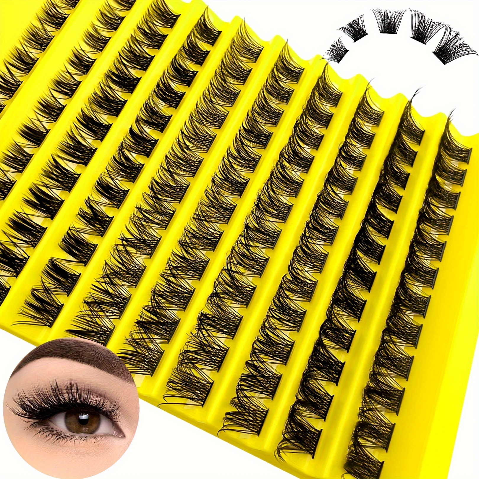 

120pcs Clusters Lashes Thick Fluffy Curling All-match Diy Comfortable Faux Mink False Eyelashes