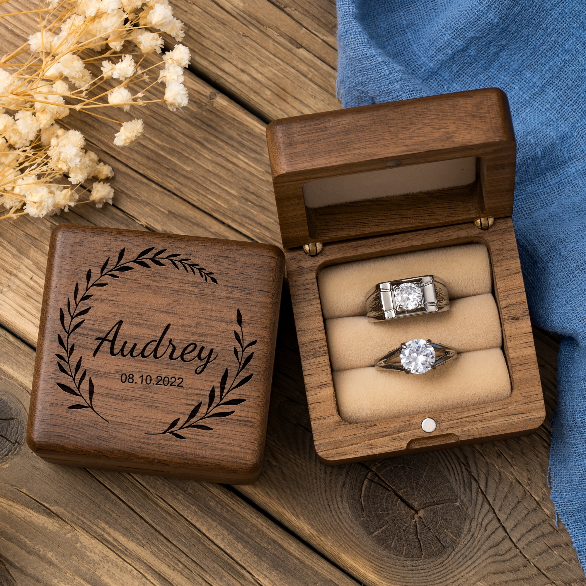 1PC Cute Single Ring Box Flip Jewelry Box Flocking | INKPOWER NZ