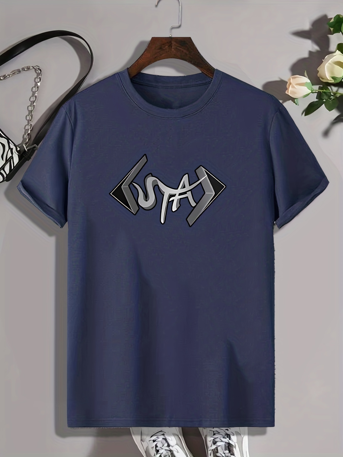 uta' Print Men's T-shirt, Graphic Tee Men's Summer Clothes, Men's