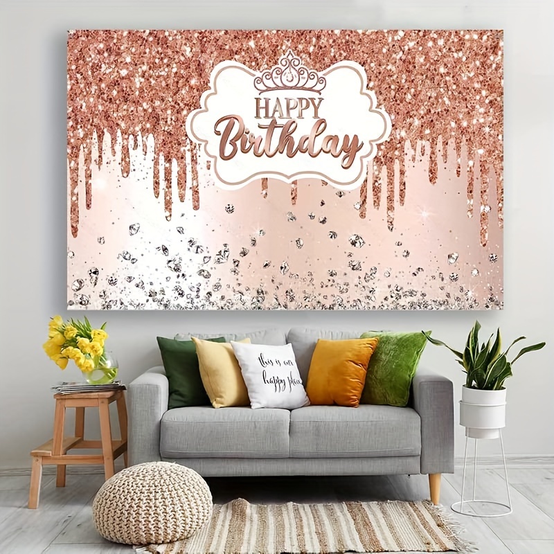 KatchOn, Rose Gold 50th Birthday Banner - XtraLarge, 72x44 Inch | Happy  50th Birthday Backdrop for Women | Rose Gold Happy 50th Birthday Banner for