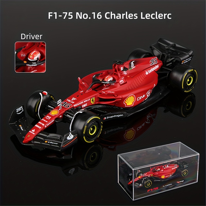 

Acrylic Hardcover 1:43 2022 F1-75 #16 F1-75 #55 Sainz Alloy Luxury Vehicle Diecast Cars Model Toy, Collection Gift, With A Helmet