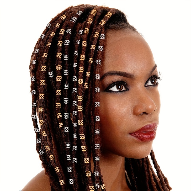 100 Pieces Dreadlocks Beads Hair Jewelry Rings for Hair Accessory Men Women