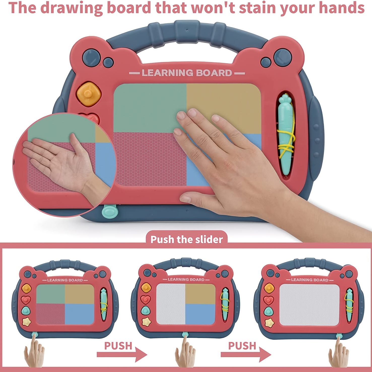 Enfants planche à dessin magnétique pour enfants Educational Doodle Board  Tablet Writing Pad Travel Drawing Board pour les tout-petits 1-3 ans