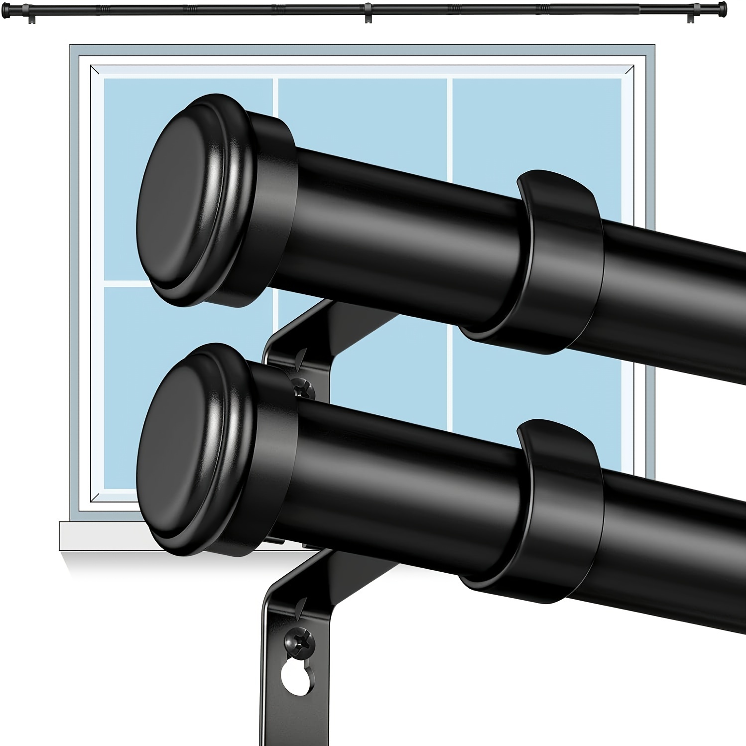 Barra de extensión ajustable para cortina de muelle para armario o ventana  de baño, de 15.7 a 27.5 pulgadas