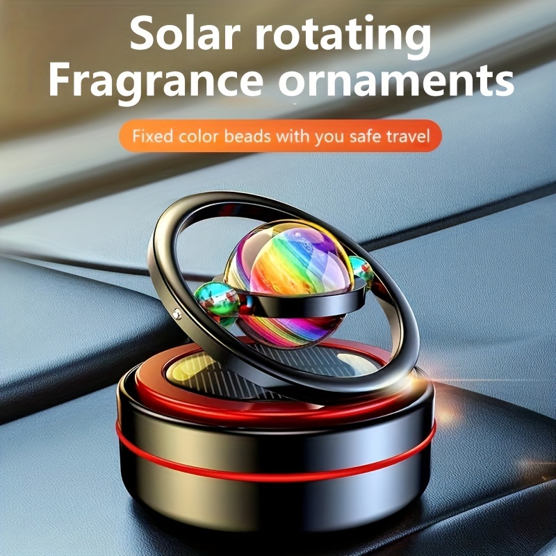 Solar Power Rotatable Red Colour Car Aroma With Air Freshener Perfume Car  Dashboard Decoration Ornament