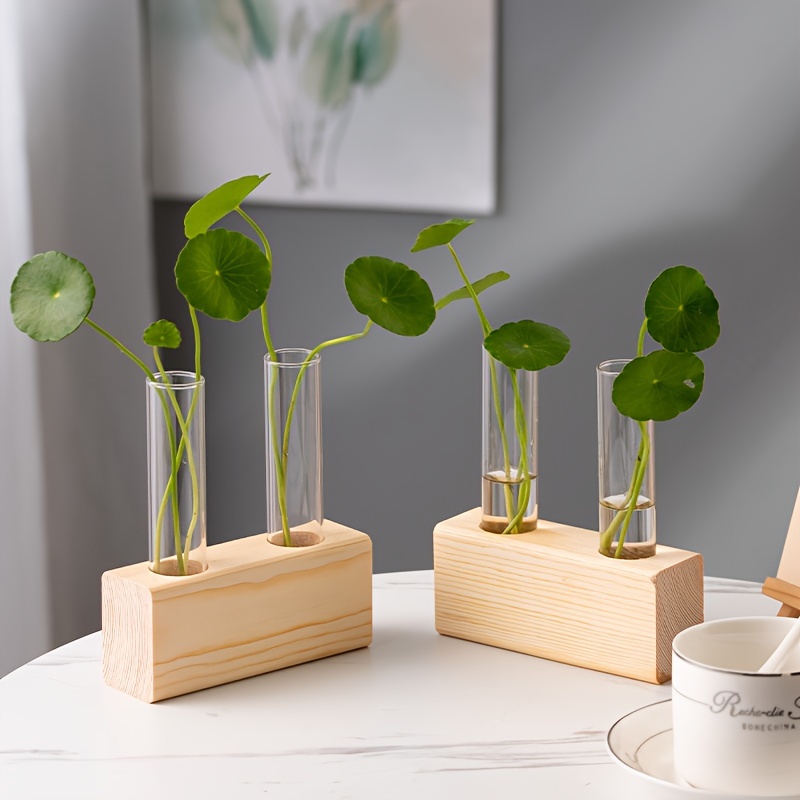 Planter Tubes With Wooden Holders,plant Propagation Station Tubes For  Indoor Hydroponics Plants Home Office Decoration With 1/2/3 Test Tube -  Temu New Zealand