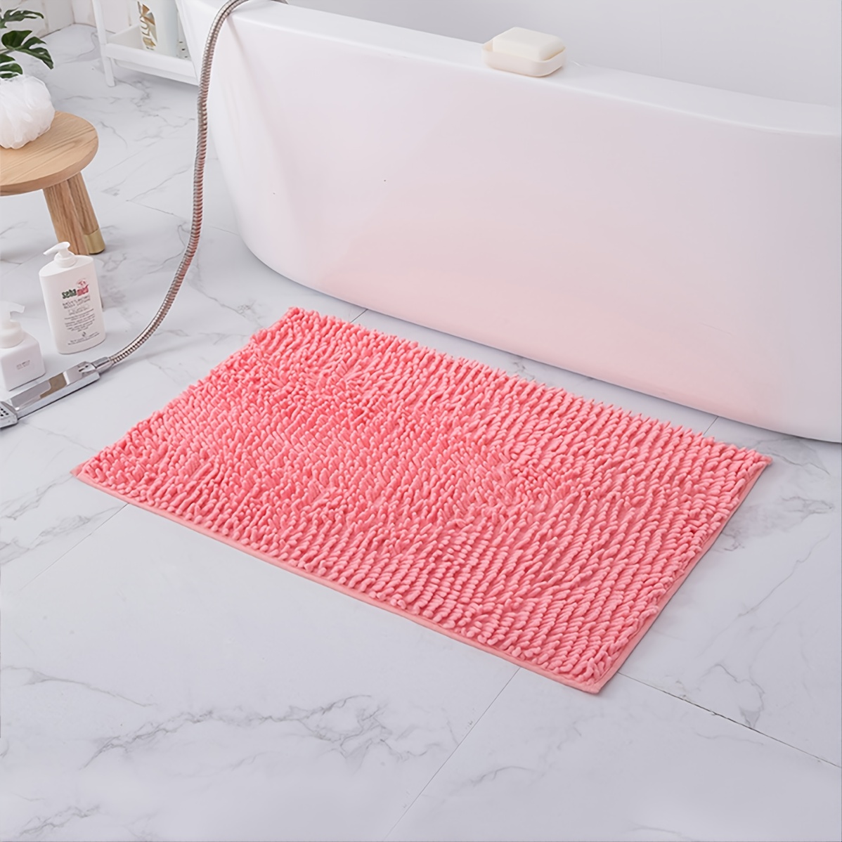 Tappetino Bagno In Ciniglia 1pc Tappeto Morbido Rosa Peloso - Temu Italy