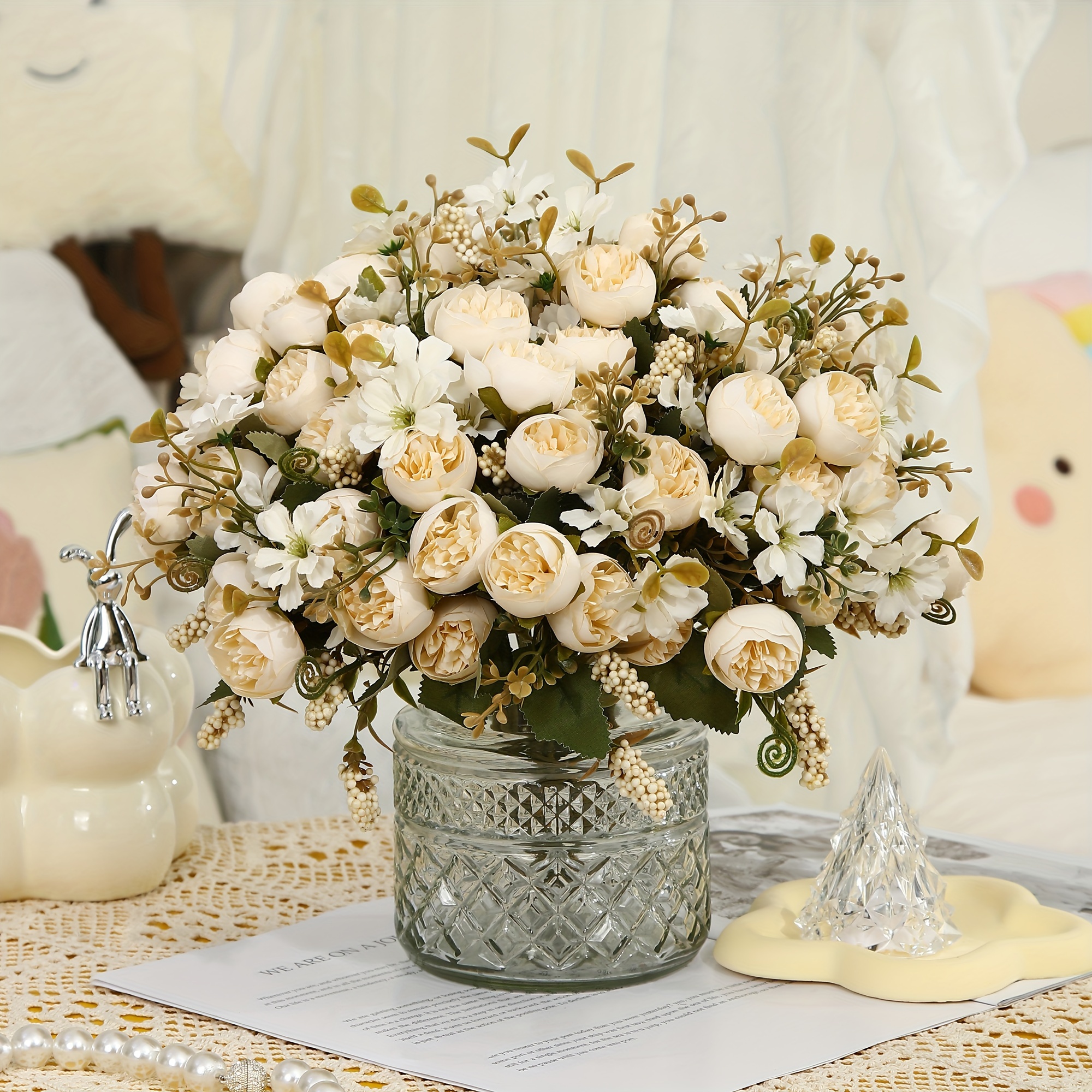 Artificial Fake Flowers Bouquets For Decor Outdoors Faux - Temu