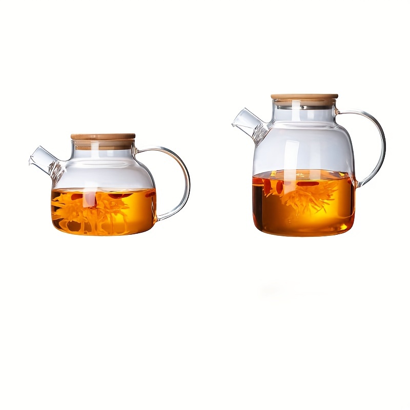 Borosilicate Glass Teapot, Bamboo Lid