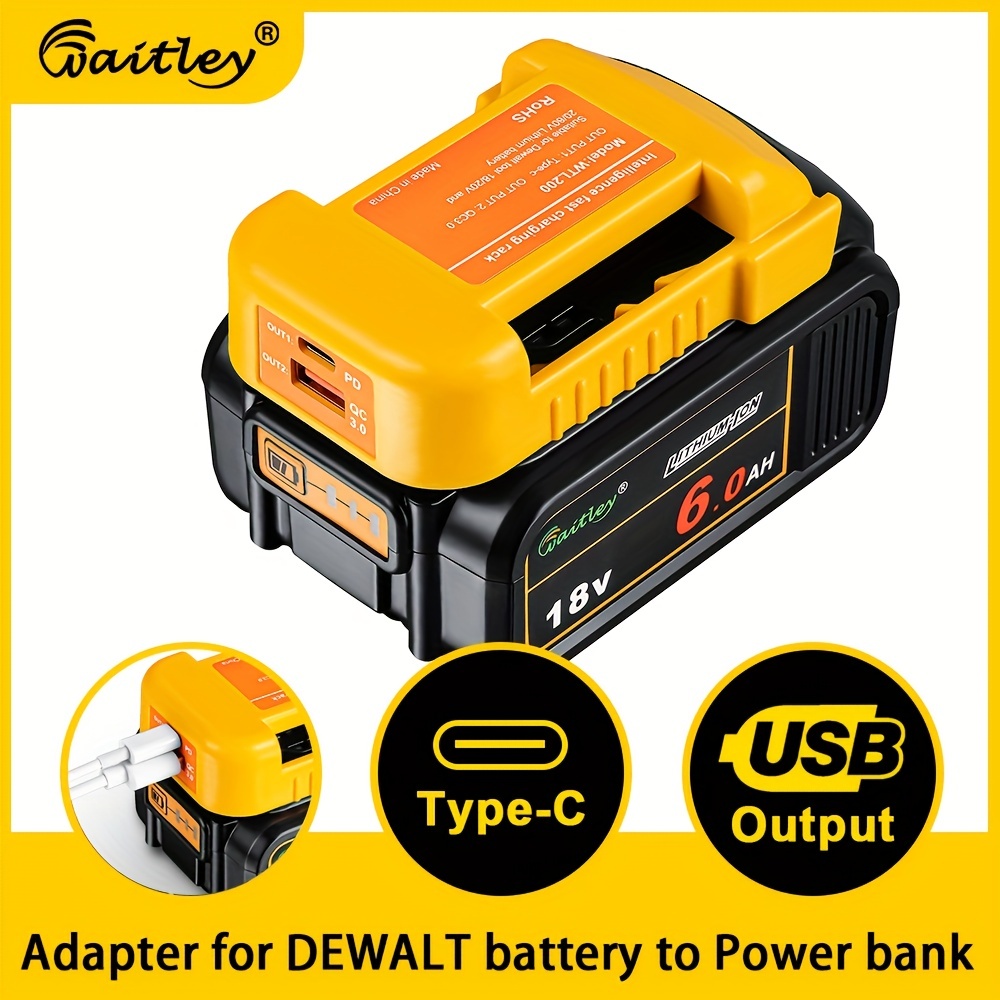 Adapter for Makita 18V battery convert DC 12V 3A fast charger USB C 22.5W
