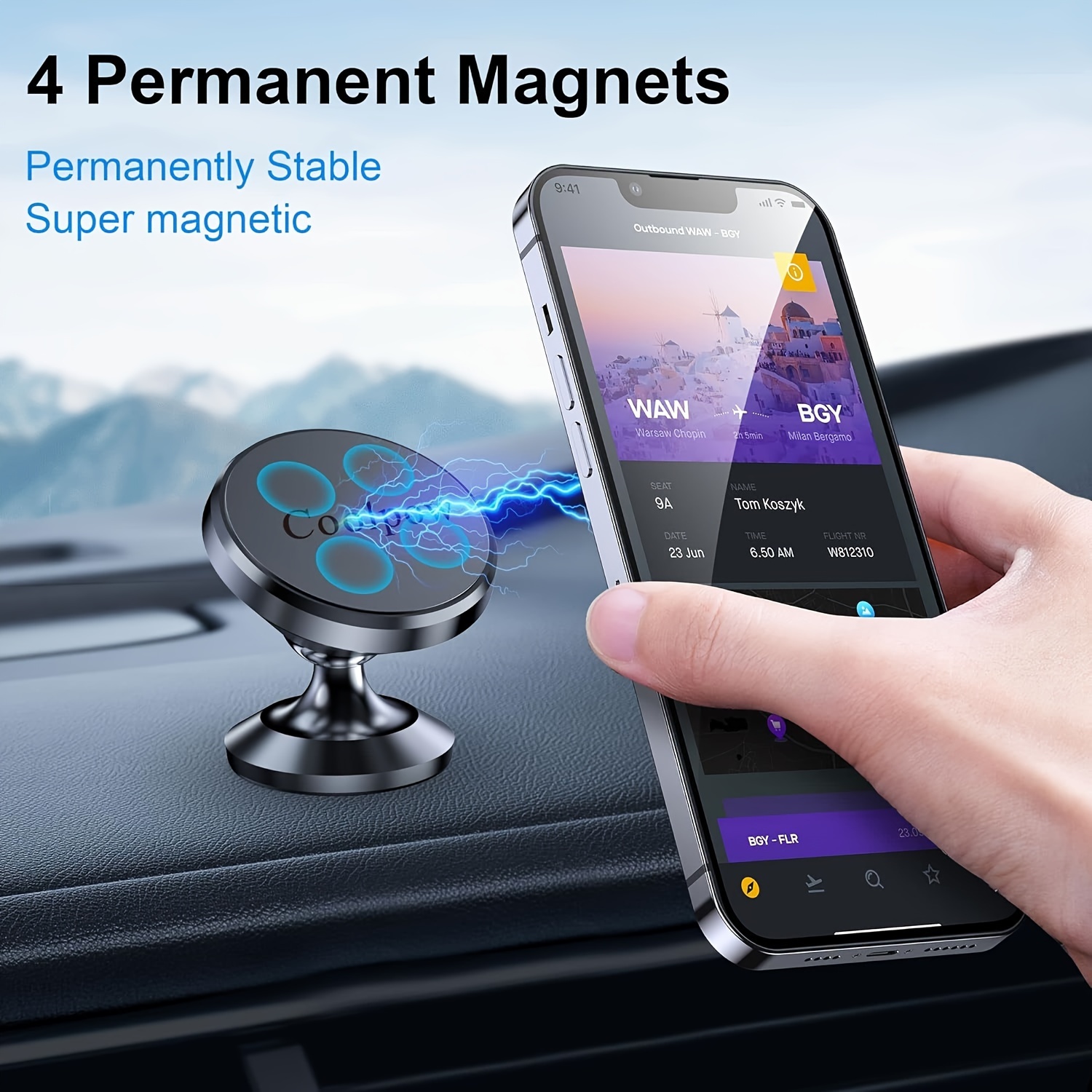 

Support Magnétique Universel Pour Téléphone De Voiture – Aimant Super Puissant, Rotation À 360°, S'adapte À Tous Les Smartphones – Compatible IPhone Et Android