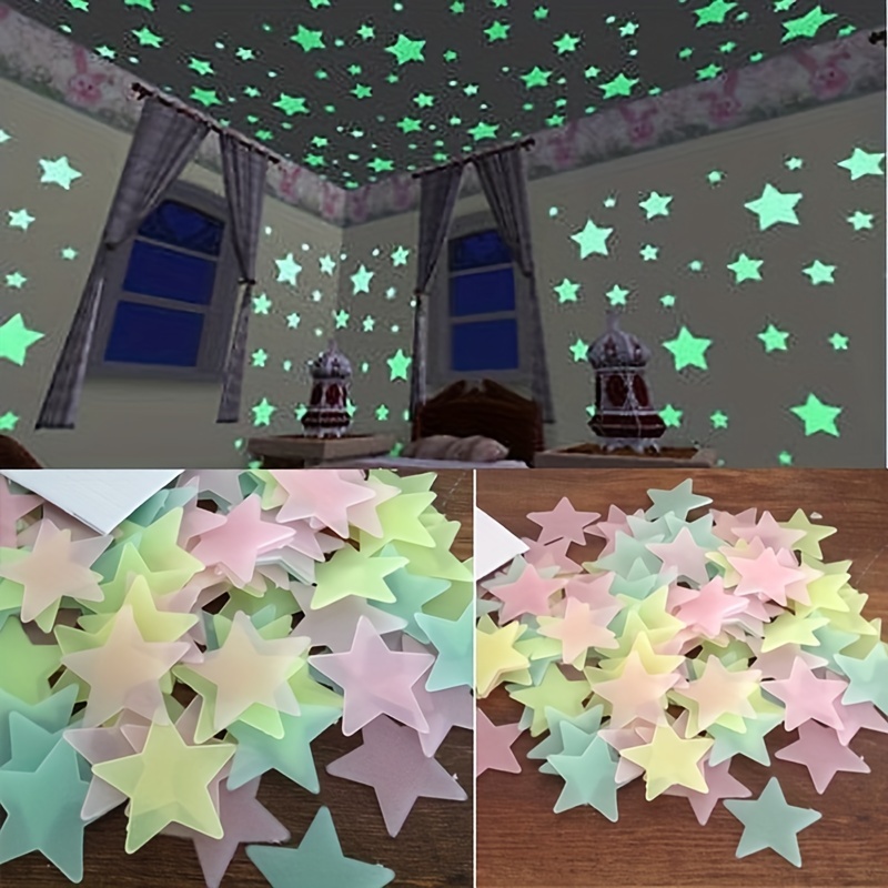 

100pcs, Glow-in-the-dark Bag Wall Stickers - Self-adhesive, Waterproof, Easy To Clean, Perfect For Kitchen, Living Room, Bathroom, And Corridor Decor