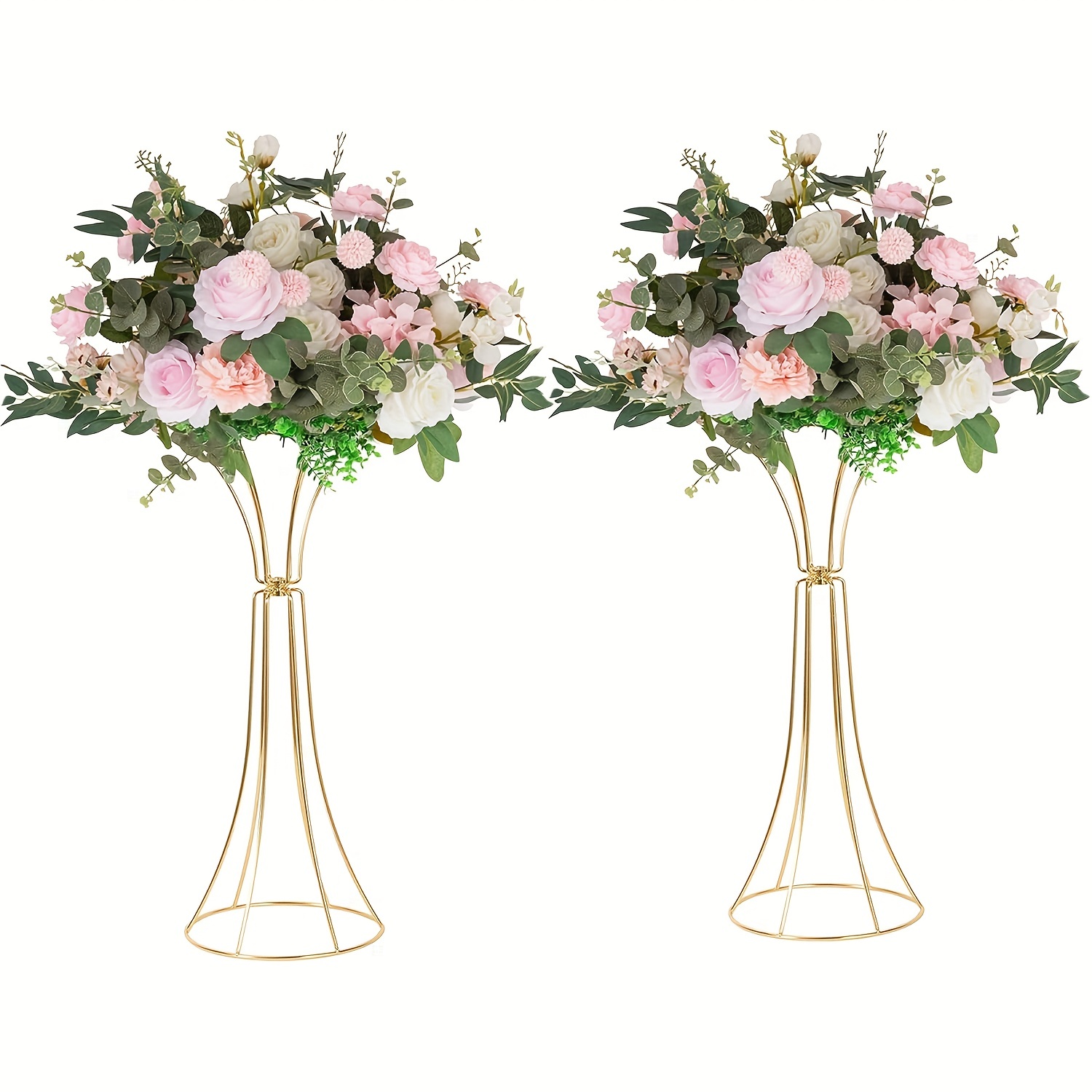 Vase à fleurs en métal doré ajouré, centre de table de mariage, support à  fleurs, accessoires